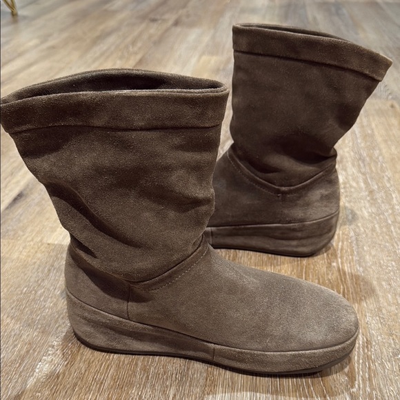 Fitflop Size 8 Women's Ankle Boots in Taupe Leather - Picture 6 of 13